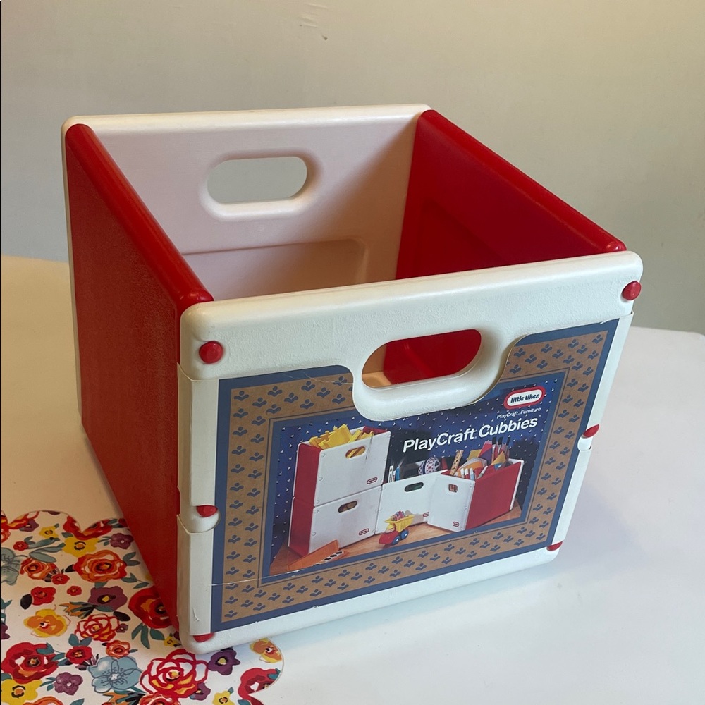 Vintage Little Tikes PlayCraft Cubbies Storage Bin - White & Red 1987